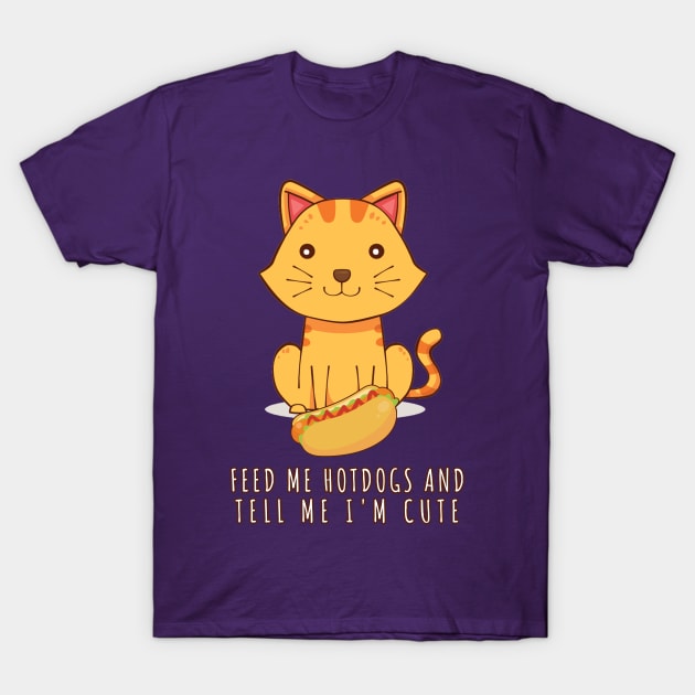 Cat Hotdog T-Shirt by JKA